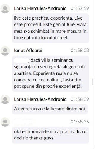 Testimonial scris Testimonial scris